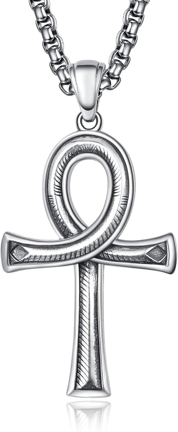 wholesale 925 Sterling Silver Ankh Cross Pendant Necklace for Men & Women - Egyptian Symbol of Life and Immortality s-0-0