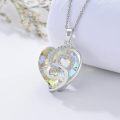 wholesale Sterling Silver Clear Crystal Women s Love Heart Necklace Gift for Her-0-2