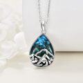 wholesale 925 Sterling Silver Turquoise & Malachite Mountain Range Pendant Necklace for Nature Enthusiasts-0-2