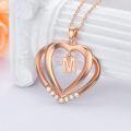 wholesale Sterling Silver Moissanite Heart Initial Pendant Necklace for Her-0-2