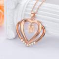 wholesale 925 Sterling Silver Moissanite Heart Initial Pendant Necklace for Her-0-2