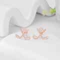 wholesale Rose Gold 925 Sterling Silver Crossed Clubs and Golf Ball Stud Earrings for Women Golfer Gift Ideas-0-1