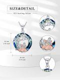 wholesale 925 Sterling Silver Blue Crystal Family Tree Pendant Necklaces for Mom Dad Daughter Son-0-5