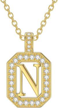 wholesale 14K Gold Moissanite A Z Letter Pendant Necklace for Women 16+2 -N