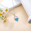 wholesale Sterling Silver White Blue Opal Necklace for Nature Lovers-0-8