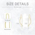 wholesale 14K Gold Threader Earrings with Bar Design, Hypoallergenic Nickel-Free, Perfect Gift for Women for Any Occasion-0-4