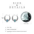 wholesale 925 Sterling Silver Oxidized Turquoise Feather Hoop Earrings For Women-0-4