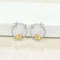 wholesale 925 Sterling Silver French Bulldog Hoop Earrings Wholesale Sleepy Dog Charm Jewelry-0-11