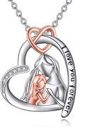 wholesale 925 Sterling Silver Mother and Daughter Love Forever Heart Pendant Necklace s for Women-0-0