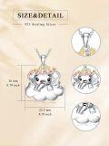wholesale 925 Sterling Silver Colorful Crystal Elephant Flower Crown Pendant Necklace for Women Girls -0-5