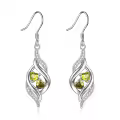 TOUPOP Sterling Silver Peridot Infinity Dangle Drop Earrings For Women-0-0