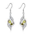 TOUPOP Sterling Silver Peridot Infinity Dangle Drop Earrings For Women-0-0