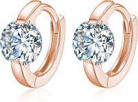 wholesale  10K Yellow Gold Moissanite Hoop Earrings, 14mm 2CT D Color Flawless, Hypoallergenic Gift for Women-10K Rose Gold