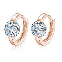 wholesale 10k Rose Gold Round Lab Diamond Earrings-10K Rose Gold