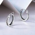 wholesale 925 Sterling Silver 925 Hypoallergenic Small Geometric Patterned Hoop Earrings for Women-0-1