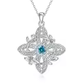 wholesale 925 Sterling Silver Birthstone Witches Knot Pendant Necklace-0-0