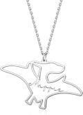 wholesale 925 Sterling Silver Wolf Shape Personalized Name Necklace Pendant Jewelry for Women-0-0