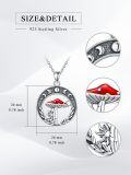 wholesale 925 Sterling Silver & Stone Mushroom Pendant Necklace for Women, Adjustable 18+2-0-5