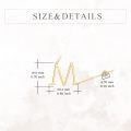 wholesale 14k Gold Initial M Letter Necklace With Bezel Set Cubic Zirconia Stone-0-3