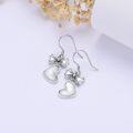 wholesale TOUPOP Bow Knot Heart Dangle Earrings For Women S925 Sterling Silver Dainty Butterfly Bow Drop Earrings Birthday Jewelry Gifts For Sister Friend Mom -0-2