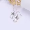 TOUPOP Sterling Silver Butterfly Bow Knot Heart Dangle Earrings-0-2