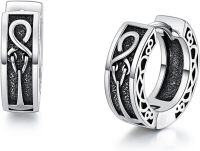 wholesale Sterling Silver Viking Earrings Huggie Hoop with Stone Vintage Jewelry Gifts for Men Women Boys Girls-Thor Hammer