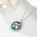 wholesale 925 Sterling Silver Abalone Shell Pendant with Koala Charm Necklace - Cute Animal  for Women and Girls-0-2