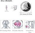 wholesale 925 Sterling Silver Flamingo Pink Crystal Studs Ear Cuff s for Women Girls-0-2