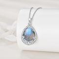 wholesale Sterling Silver Black Onyx Labradorite Lapis Lazuli Jade Teardrop Necklace-0-12