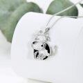 wholesale 925 Sterling Silver Black Enamel Cow Head Charm Pendant Necklaces for Women Mother's Day Gifts-0-2