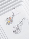 wholesale 925 Sterling Silver Tulip Drop Earrings with Gold and Rose Tone Accents-0-2