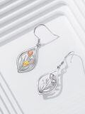 wholesale 925 Sterling Silver Tulip Drop Earrings with Gold and Rose Tone Accents-0-2