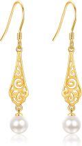 wholesale 14K Gold Pearl Drop Earrings for Women Gifts for Mom and Daughter-0-0