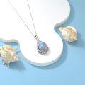 wholesale Teardrop Necklace 925 Sterling Silver Filigree Gemstone Pendant Necklace Fine Jewelry Birthday Christmas Gifts For Women Her Mom -0-2