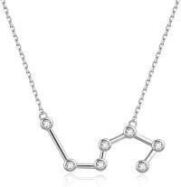 wholesale 925 Sterling Silver Austrian Crystal Zodiac Pendant Necklace - 12 Constellations Astrology s for Women-07.23 - 08.22 (Leo)