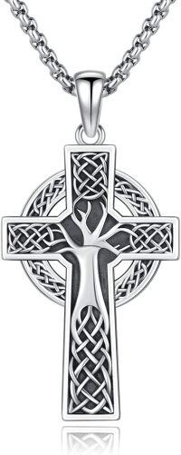 wholesale 925 Sterling Silver  Tree of Life Celtic Knot Cross Necklace for Men Women  24 Chain-C-Celtic Knot Cross