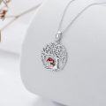 wholesale 925 Sterling Silver Tree of Life Red Mushroom & Frog Pendant Necklace for Women Girls Gifts Jewelry Accessories-0-3