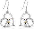 wholesale 925 Sterling Silver Heart Chihuahua Dog Dangle Earrings Gift for Her-0-0