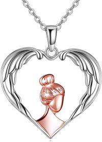 wholesale 925 Sterling Silver Heart Angel Nurse Pendant Necklace for Women Medical s-04-Angel Wings Necklace