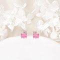 wholesale 925 Sterling Silver Pink Alpaca Stud Earrings for Women - Animal Lovers Gift-0-2
