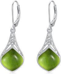 wholesale Sterling Silver Celtic Teardrop Drop Earrings Jewelry Gifts for Women-Peridot