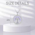 wholesale 925 Sterling Silver Tree of Life Birthstone Necklace with Gemstones-0-3