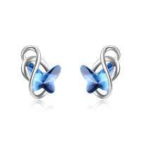 wholesale 925 Sterling Silver Blue Star Earrings Wholesale With Twisted Metal Design-Blue