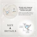 wholesale 925 Sterling Silver Heart Dove Bird Stud Earrings with Blue Stone-0-4