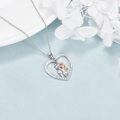 wholesale 925 Sterling Silver Mother and Child Heart Pendant Necklaces for Women Gifts-0-3
