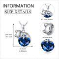 wholesale 925 Sterling Silver Cat Mom Baby Sleeping With Yellow Crystal Pendant Necklace-0-56