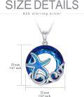 wholesale 925 Sterling Silver Blue Opal Sea Turtle Pendant Necklace for Women-0-3