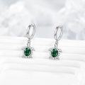 wholesale 925 Sterling Silver Turtle Green Crystal Drop Earrings for Animal Lovers-0-1