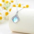 wholesale Sterling Silver Natural Gemstone Teardrop Filigree Celtic Knot Necklace-0-27