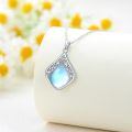 wholesale 925 Sterling Silver Pendant Necklace Black Agate Teardrop Platinum Plated Filigree Design For Women-0-27